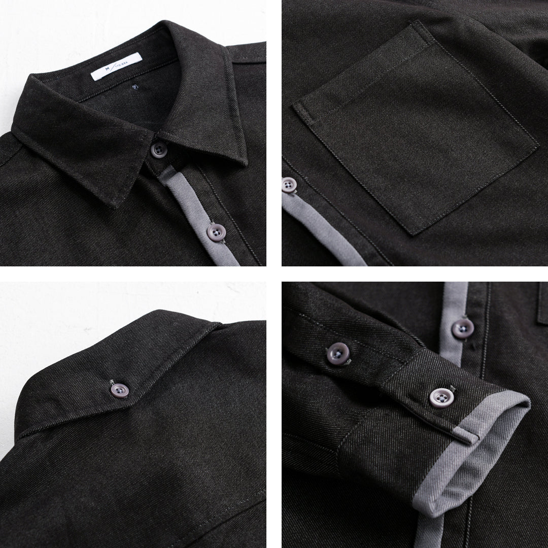 Herren Leichtes Baumwoll-Twill-Überhemd mit Brusttasche und Relaxed-Fit Shop Nory