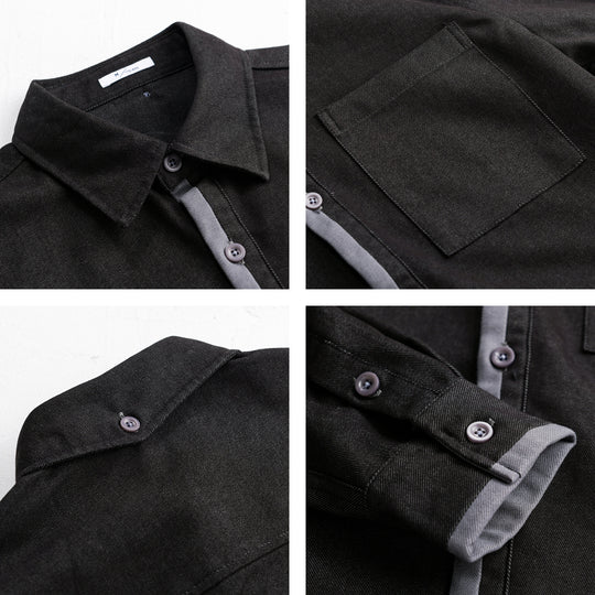 Herren Leichtes Baumwoll-Twill-Überhemd mit Brusttasche und Relaxed-Fit Shop Nory