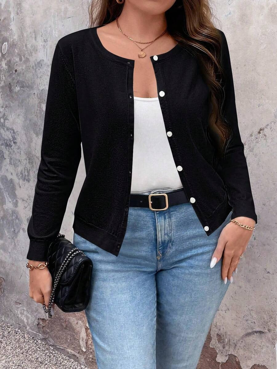 Damen Feine Strickjacke mit Knopfverschluss und eleganter Passform