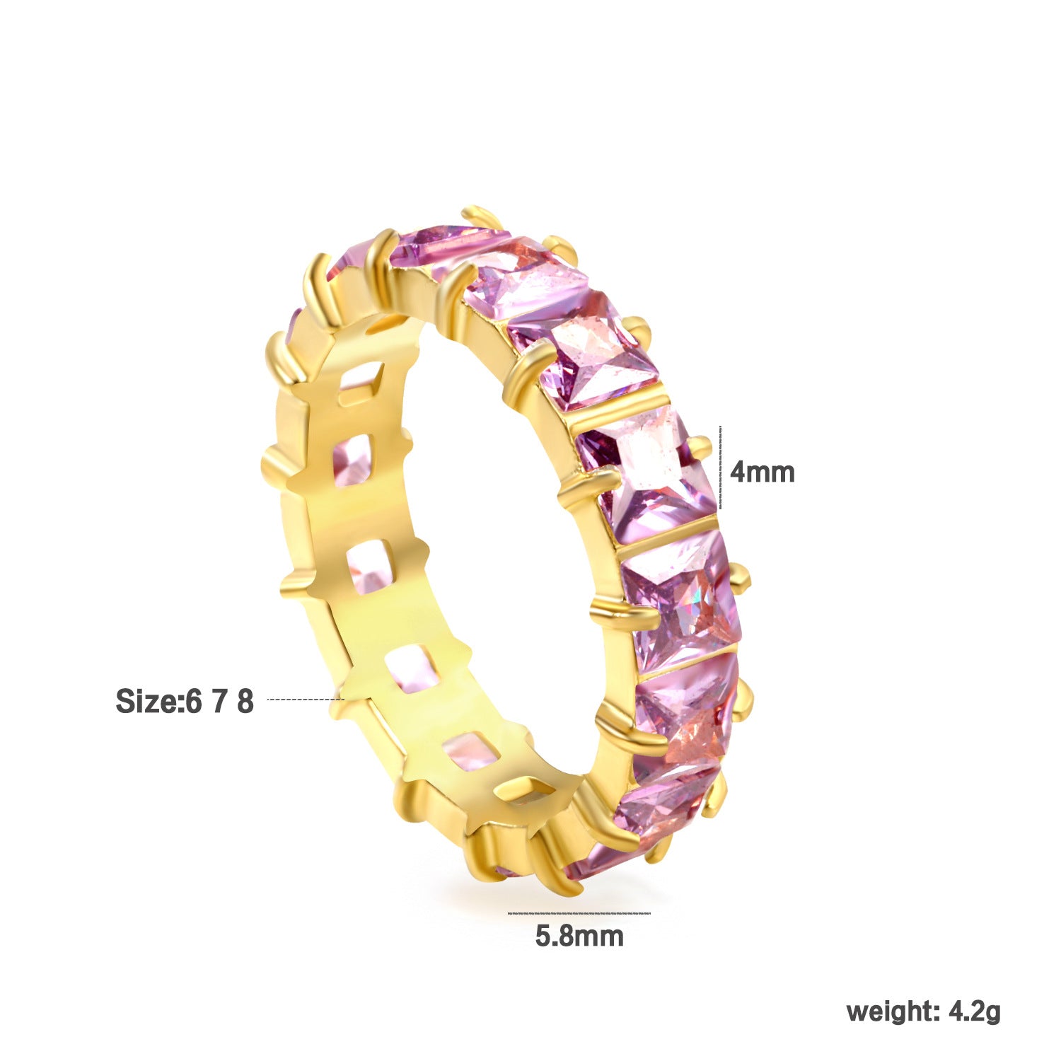 Damen Ring mit funkelnden Zirkonia aus hochwertigem Edelstahl Shop Nory