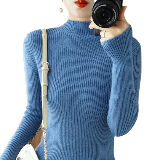 Damen Körperbetonter Rippenstrick-Rollkragenpullover mit Stretch-Effekt Shop Nory