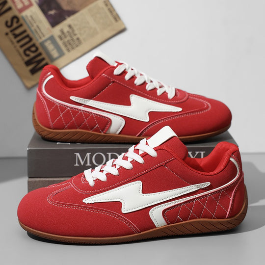 Damen leichte Retro-Skate-Sneaker mit gesteppter Seitenwand, gepolstertem Knöchelkragen und rutschfester Gummilaufsohle Shop Nory