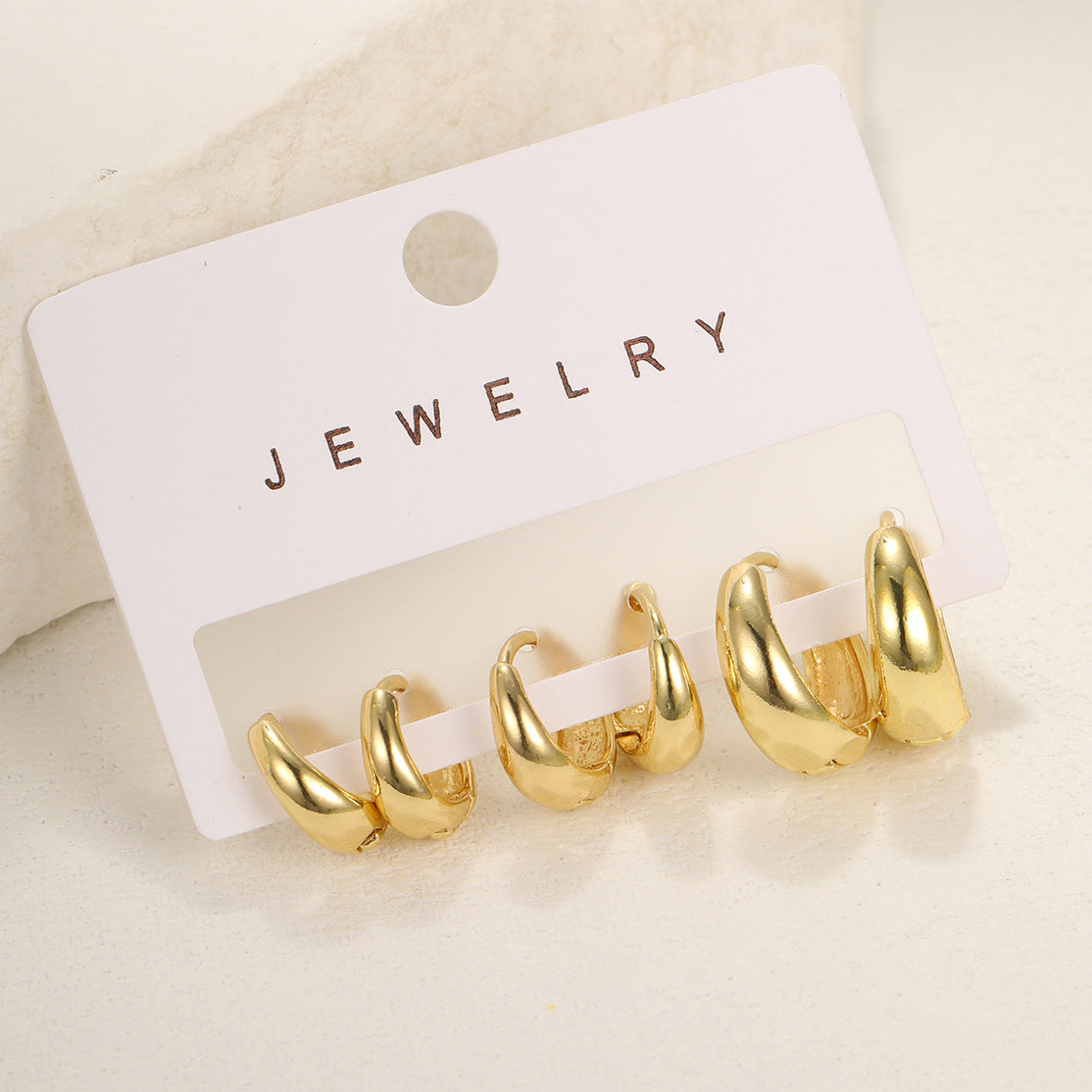 Damen Ohrringe Set mit modernem, geschwungenem Design Shop Nory