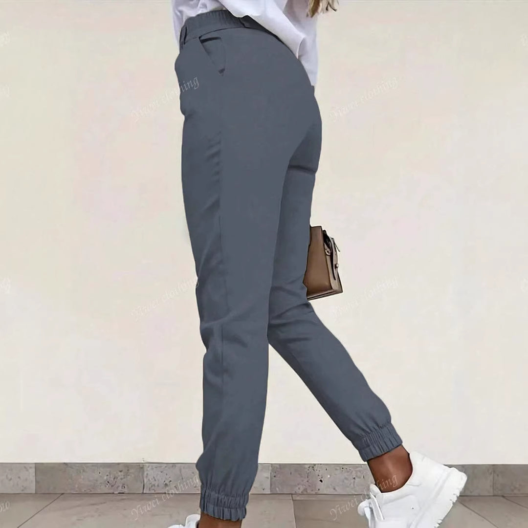 Damen Enganliegende Chino-Jogger mit hohem Bund und elastischen Bündchen Shop Nory