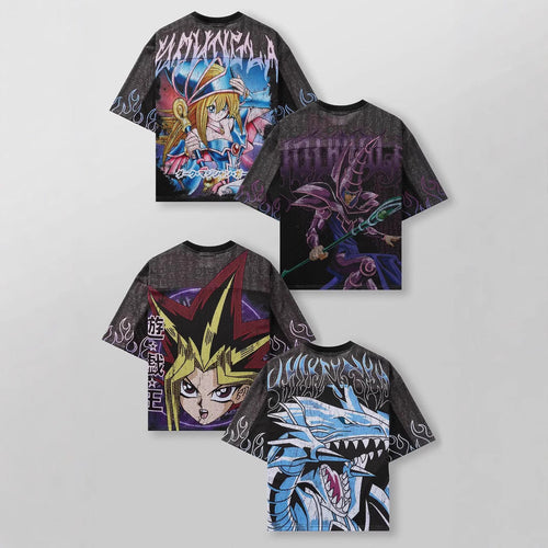 Unisex nan atmungsaktives Netz-Jersey mit großflächigem Anime-Print und V-Ausschnitt