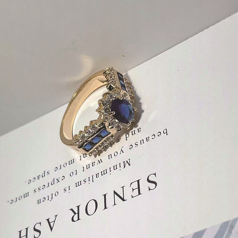 Damen eleganter und funkelnder Ring mit Edelsteinen Shop Nory