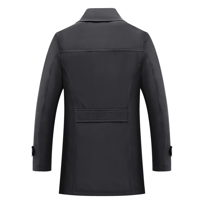 Herren Kurz-Trenchcoat im klassischen Stil mit karierter Innenfütterung, Schulterklappen und Pattentaschen Shop Nory