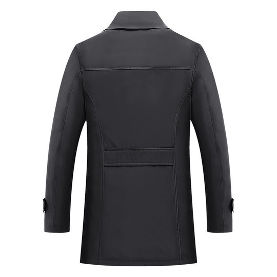 Herren Kurz-Trenchcoat im klassischen Stil mit karierter Innenfütterung, Schulterklappen und Pattentaschen Shop Nory