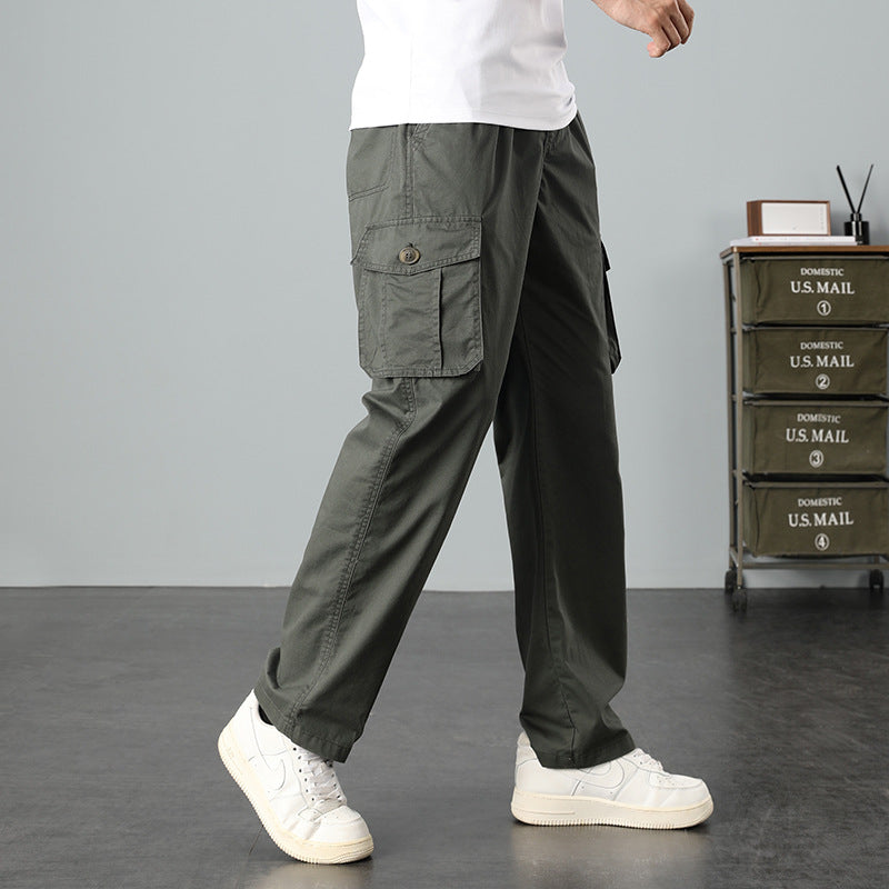 Herren Lässige Canvas-Cargohose mit großen Klappentaschen, Relaxed Fit & verstärkten Nähten Shop Nory