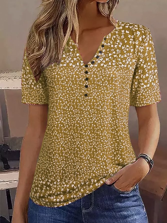 Damen Kurzarmbluse mit floralem Muster