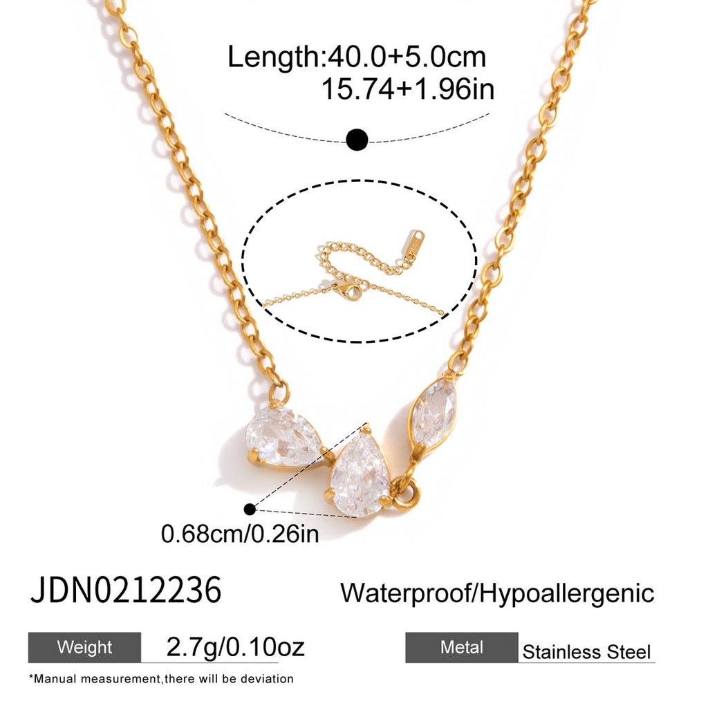 Damen Halskette mit funkelnden Zirkonia und hochwertigem Edelstahl Shop Nory