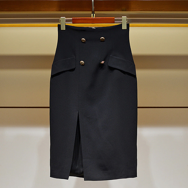 Damen Eleganter Bleistiftrock mit Knopfdetails Shop Nory