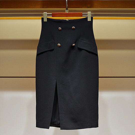 Damen Eleganter Bleistiftrock mit Knopfdetails Shop Nory