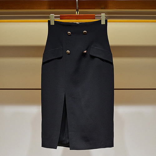 Damen Eleganter Bleistiftrock mit Knopfdetails Shop Nory