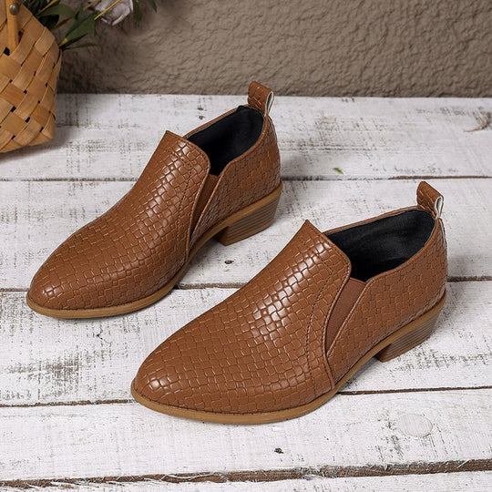Damen Geflochtene Slipper-Loafer mit niedrigem Blockabsatz Shop Nory