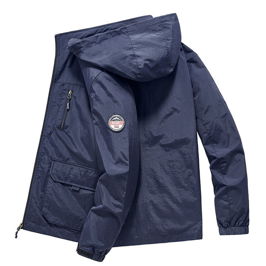 Herren Ultraleichte Kapuzen-Fieldjacke mit Mesh-Innenfutter und Mehrfach-Taschen Shop Nory