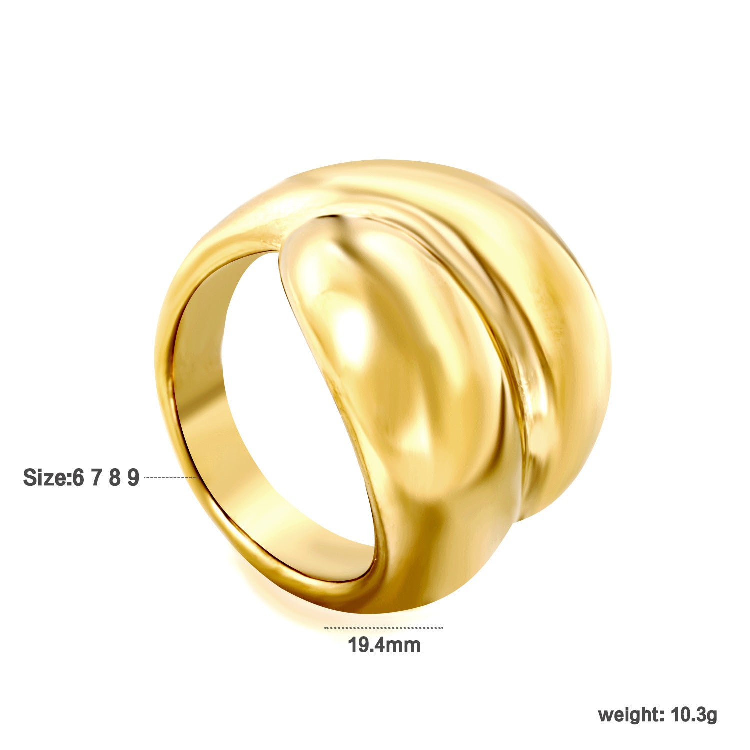 Damen Ring mit modernem, geschwungenem Knoten-Design Shop Nory