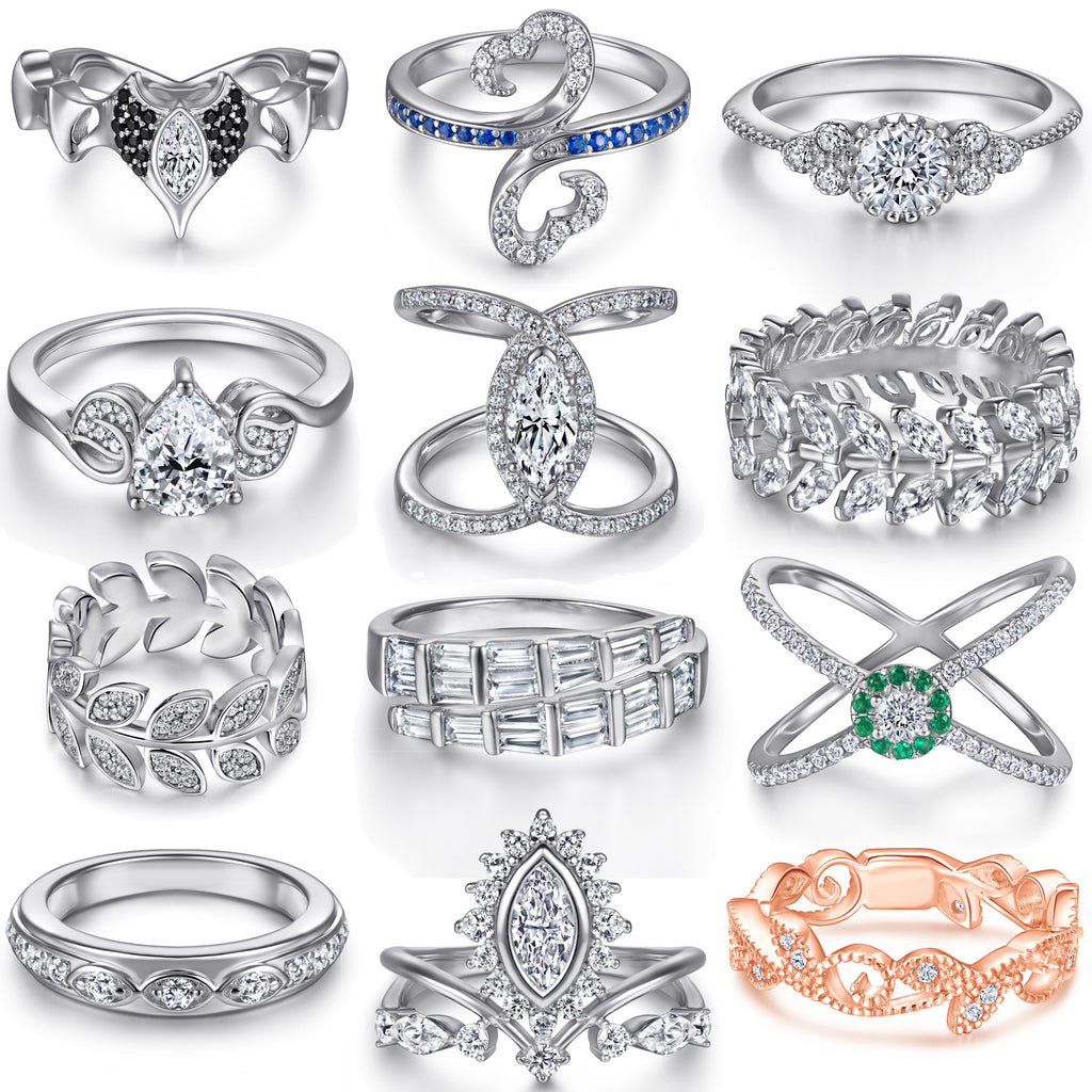 Damen Verlobungsring mit hochwertigem tropfenförmigem Hauptstein und elegantem Zirkonia-Besatz Shop Nory