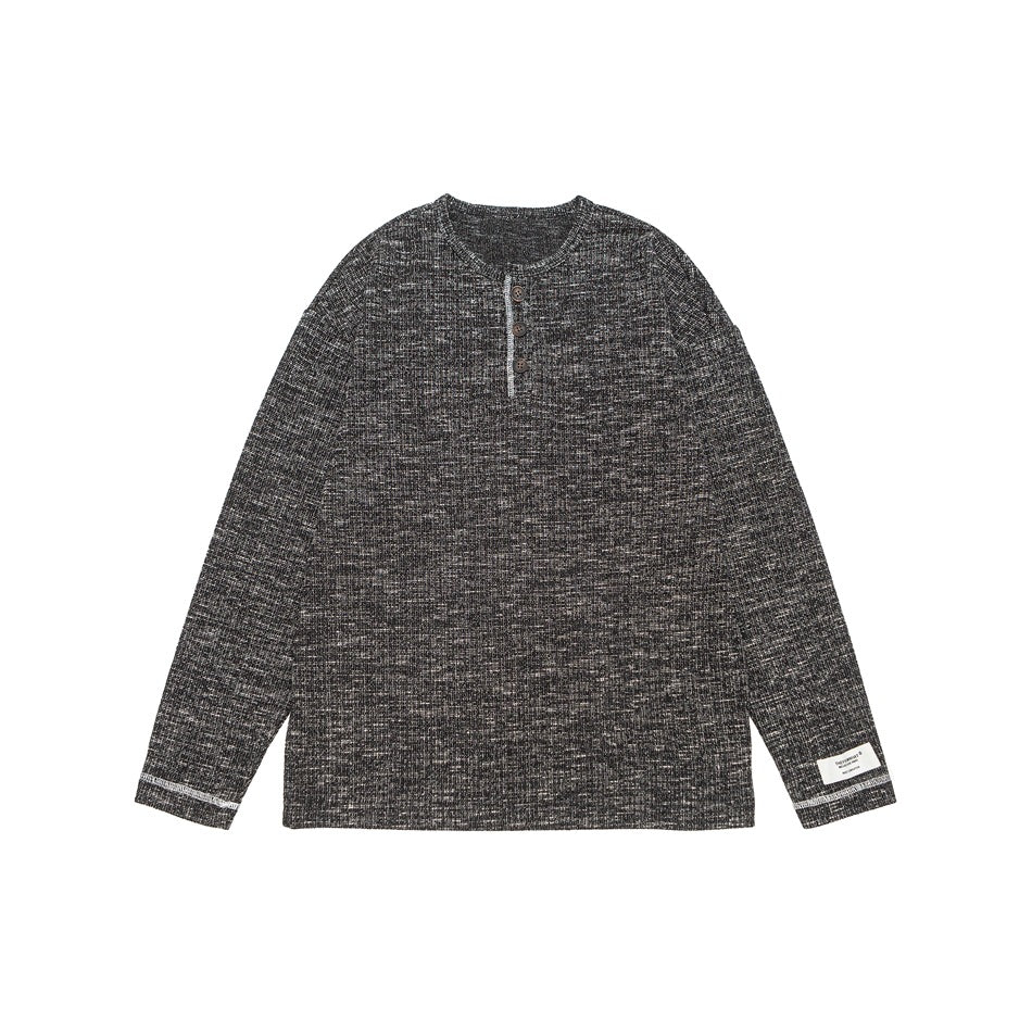Unisex Thermo-Waffelstrick-Henleyshirt mit Knopfleiste und Rippstruktur Shop Nory