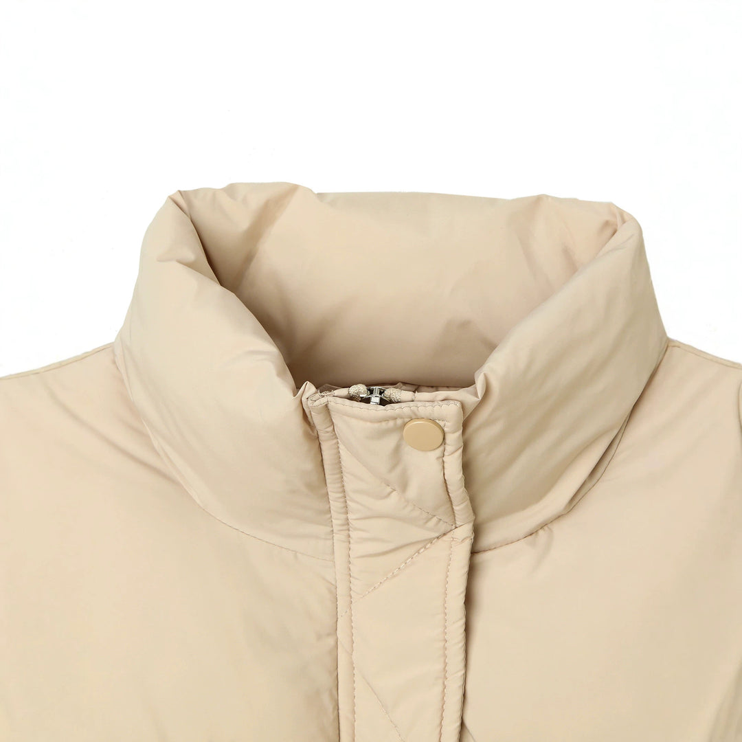 Damen Boxy-Pufferjacke mit hohem Stehkragen und verdeckter Druckknopfleiste Shop Nory