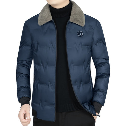Herren Gesteppte Winterjacke mit Kunstfellkragen und Thermofüllung Shop Nory