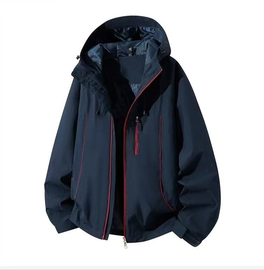 Herren Wasserdichte Kapuzen-Softshelljacke mit winddichtem Schnitt und Reißverschluss Shop Nory