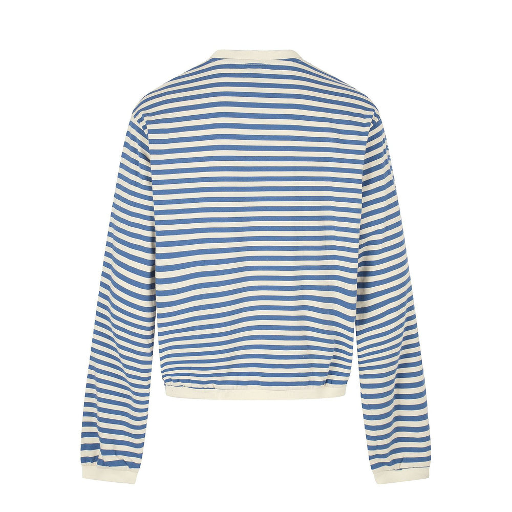 Damen maritimes Streifen-Sweatshirt mit Zierkordeln Shop Nory
