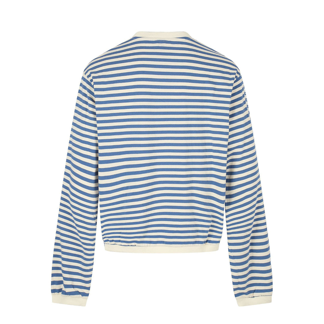 Damen maritimes Streifen-Sweatshirt mit Zierkordeln Shop Nory