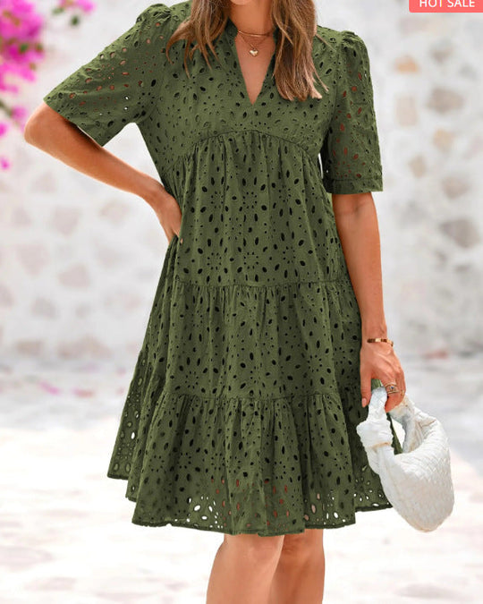 Damen Sommerkleid mit luftigen Lochmuster von