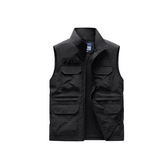Herren Outdoor-Utilityweste mit acht Multifunktionstaschen, robustem Baumwollmix und Windschutzkragen Shop Nory