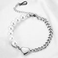 Damen Armband mit perlenbesetztem Herzen Shop Nory