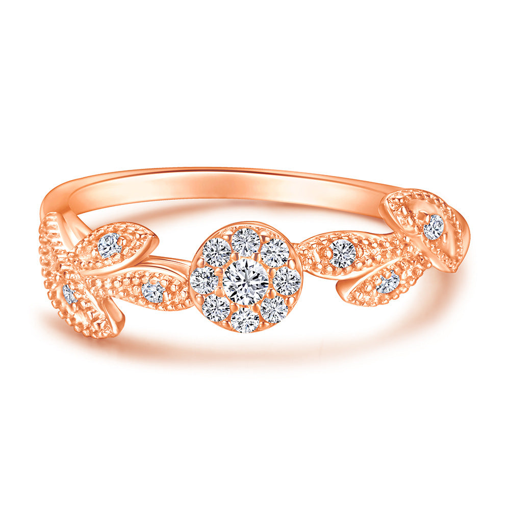Damen Ring mit floralen Elementen und funkelndem Zirkonia-Besatz Shop Nory