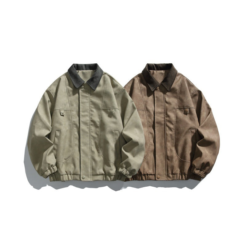 Herren Boxy-Canvas-Blousonjacke mit Cordkragen und elastischem Saum Shop Nory