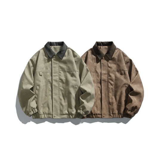 Herren Boxy-Canvas-Blousonjacke mit Cordkragen und elastischem Saum Shop Nory