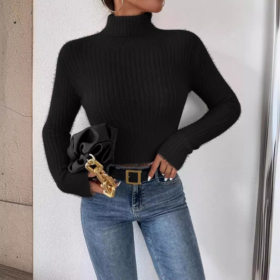 Damen Kurzer Rippstrick-Rollkragenpullover mit flauschiger Mohair‑Optik Shop Nory