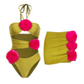 Damen Bikiniset mit floralem Rüschendesign Shopnory