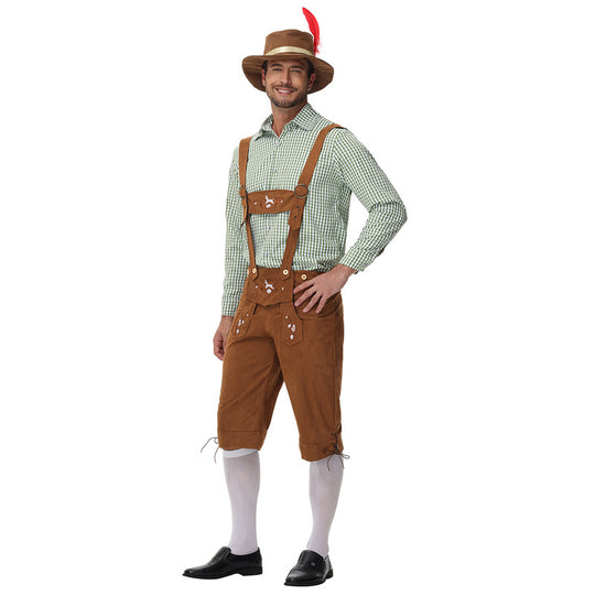 Herren nan traditionelle Trachtenlederhose mit Hosenträgern und Stickereien Shop Nory