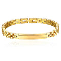 Damen Armband mit modernem Gliederdesign und gravierbarem Plättchen Shop Nory
