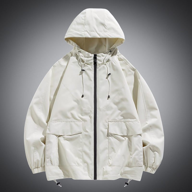 Herren Oversize Kapuzen-Windbreaker mit Multi‑Taschen, Mesh‑Einsätzen und Kordelzug Shop Nory