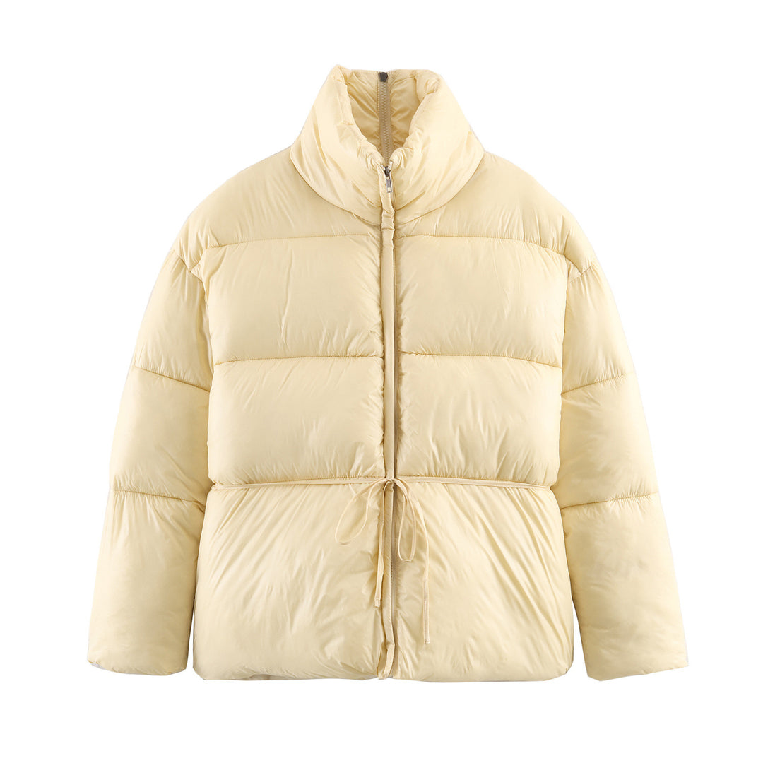 Damen Wattierte Kurzjacke mit Tunnelzug‑Taillierung und hohem Stehkragen Shop Nory