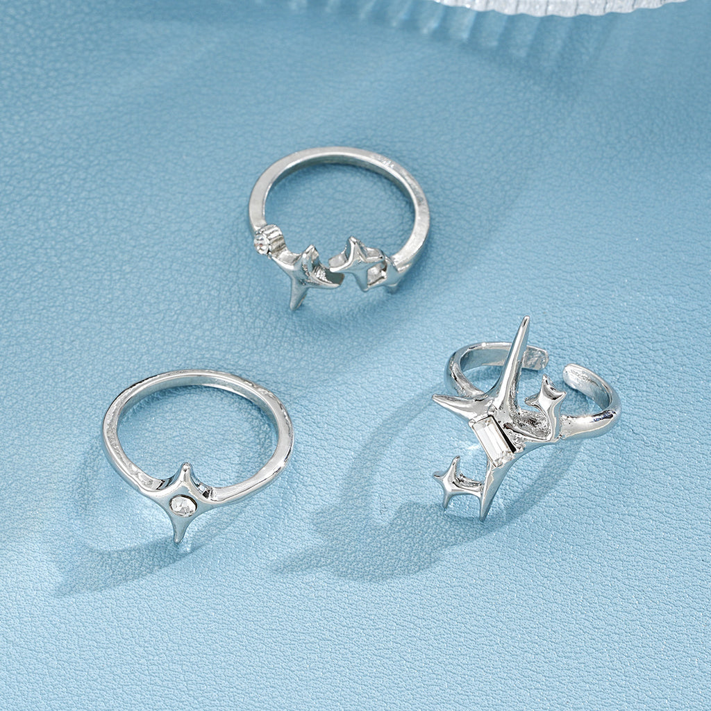 Damen Schmuckring-Set mit funkelnden Zirkonia-Elementen Shop Nory