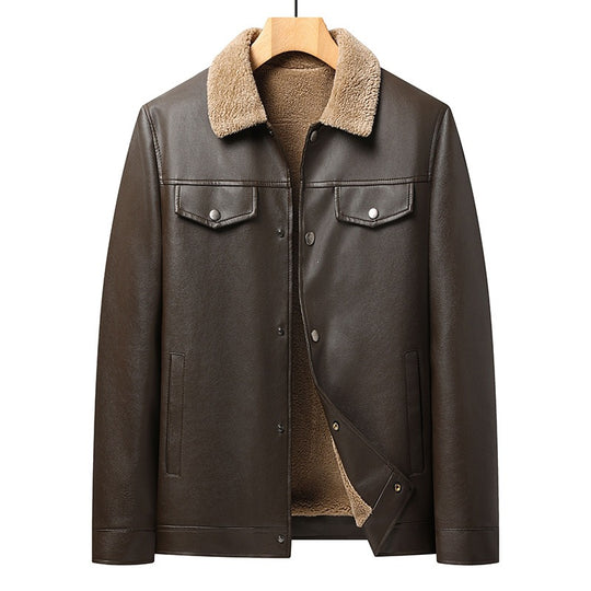 Herren Kunstlederjacke mit Teddyfutter Shop Nory