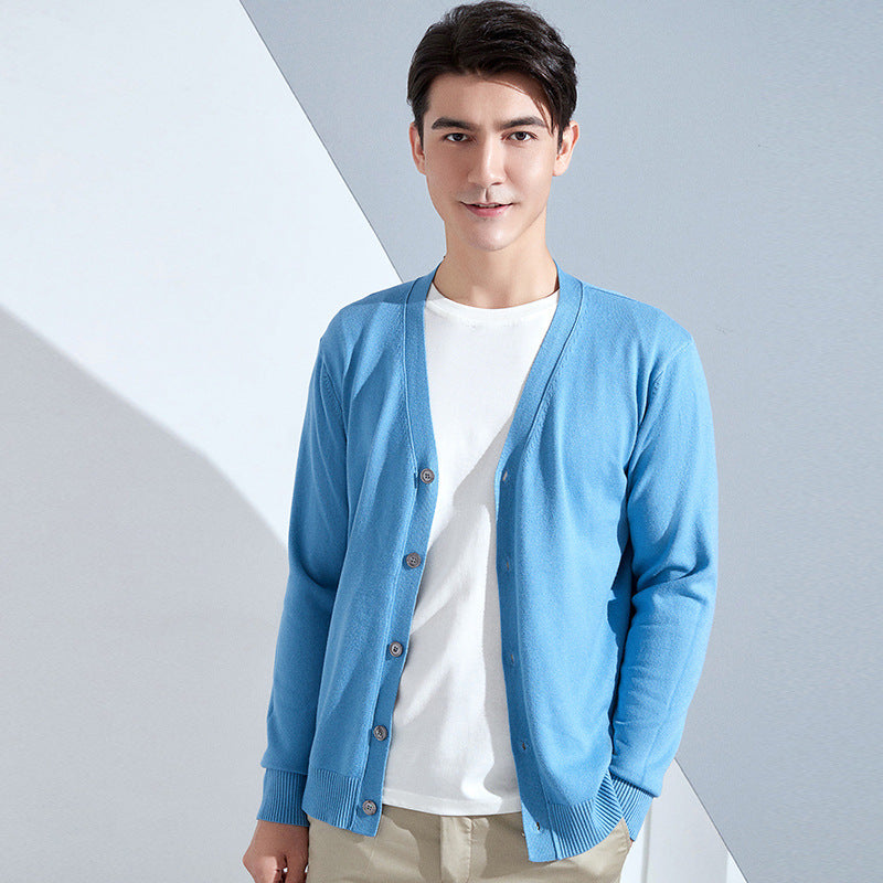Herren Leichter Feinstrick-Cardigan mit V‑Ausschnitt und Business‑Silhouette Shop Nory