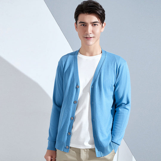 Herren Leichter Feinstrick-Cardigan mit V‑Ausschnitt und Business‑Silhouette Shop Nory