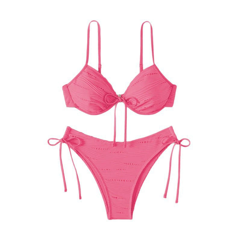 Damen Triangel-Bikini mit raffinierten Rüschendetails