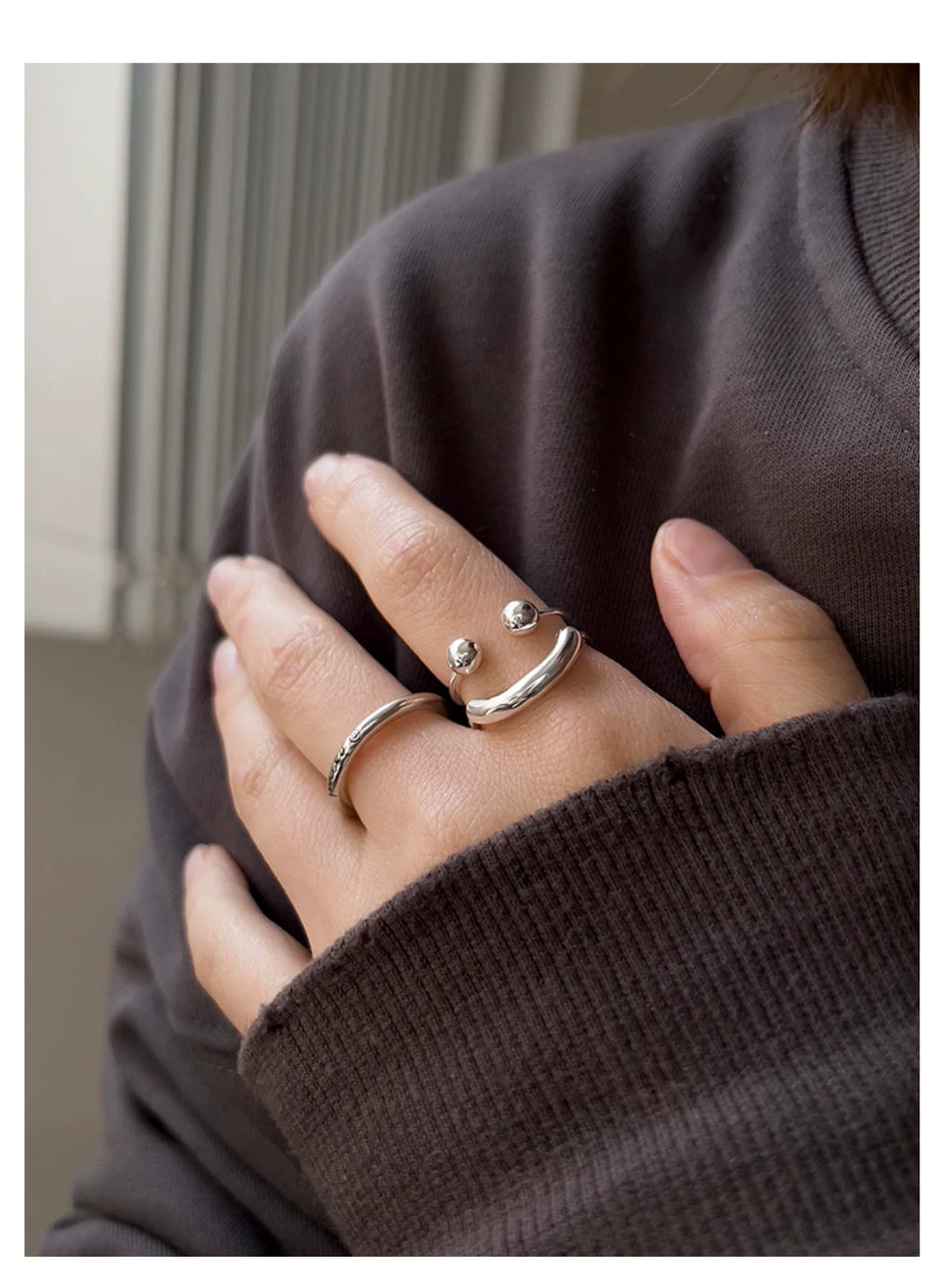 925 Sterling Silber Smile Face Offene Ringe 925 Sterling Silber Ringe | Shop Nory