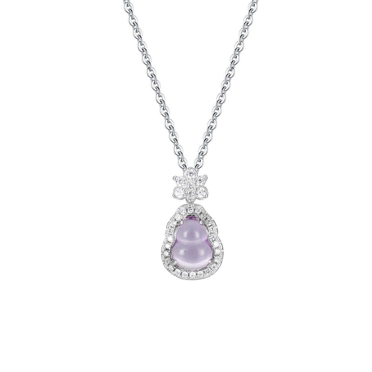 Damen Elegante Halskette mit lila Edelstein und funkelnden Akzenten Shop Nory