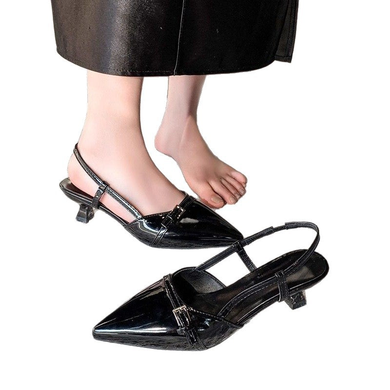 Damen spitze Slingback Ballerinas mit eleganter Schnalle