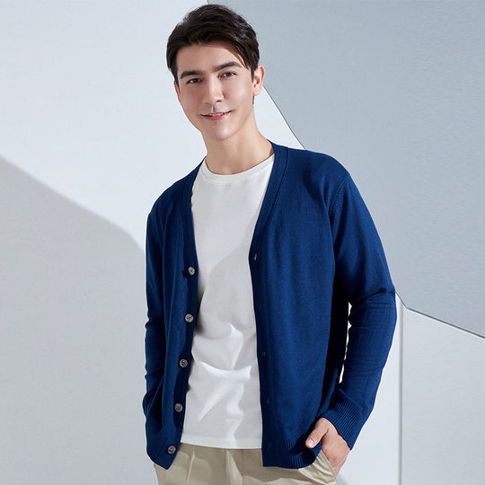Herren Leichter Feinstrick-Cardigan mit V‑Ausschnitt und Business‑Silhouette Shop Nory