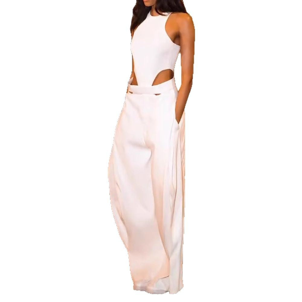Damen Elegantes Cut-Out Jumpsuit mit Hochbund